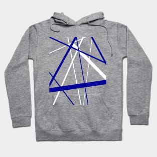 Criss Cross Royal Blue and White Lines Hoodie